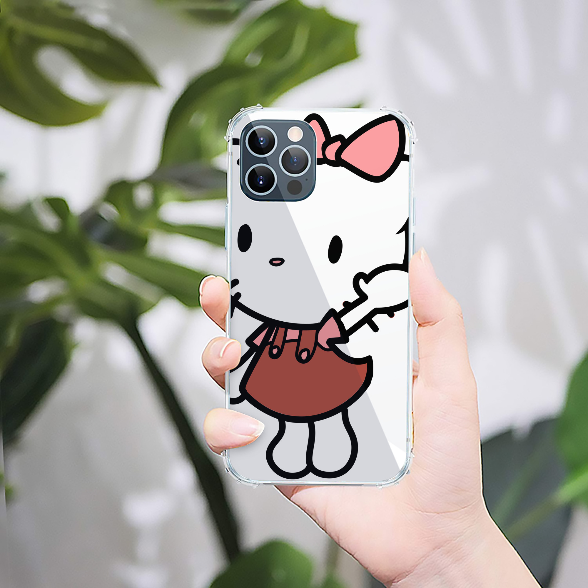 （画像用） Hello Kitty ハローキティ 【iPhone 12シリーズ対応】透明スマホケース（クリアソフトケース）